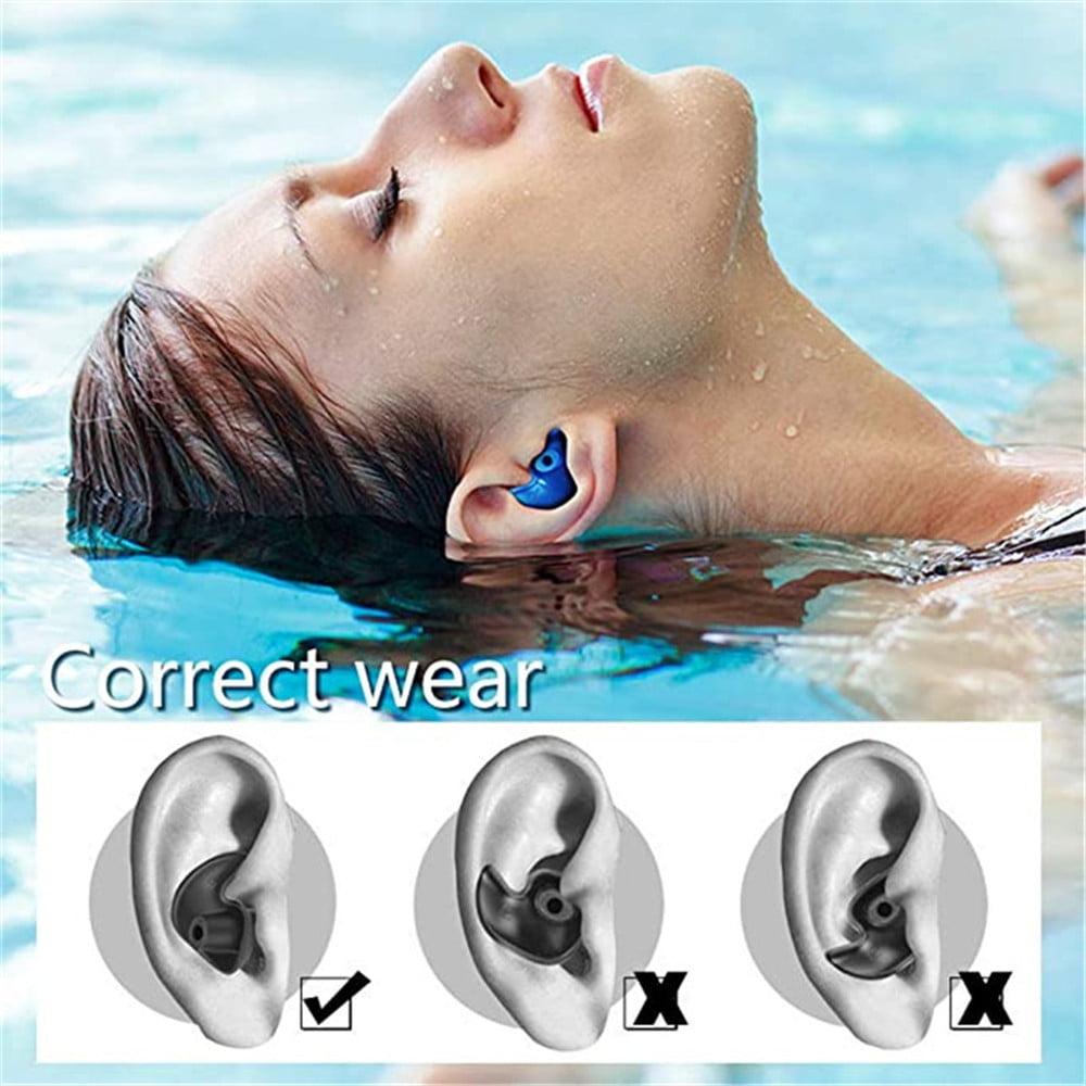 Reusable Waterproof Soft Silicone Ear Plugs Great for Swimming Floating Bath UK 