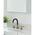 thumbnail image 2 of WOWOW 8 in. Widespread Double Handle Bathroom Faucet with Drain Kit Included in Black and Gold, 2 of 7