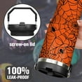 thumbnail image 4 of 30 oz Halloween Tumbler with Handle and Straw, Orange Spider Web Stainless Steel Vacuum Insulated Travel Coffee Mug Cup Water Bottle, Halloween Decor Stuff Gifts for Women, 4 of 6