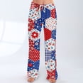 thumbnail image 2 of AHMOMEI 4th of July Pajamas for Women Pants Drawstring Straight Leg Lounge Pants for Women Patriotic Sleepwear Pj Bottoms, 2 of 5