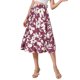 thumbnail image 4 of Falda Midi Floral INSPIRE CHIC para Mujeres, Vestido Casual Elegante de Verano, Falda A-line Boho XL Burdeos, 4 of 6