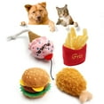 thumbnail image 2 of Huanledash Pet Dogs Puppy Plush Fries Hamburger Ice Cream Teeth Chewing Squeaky Sound Toy, 2 of 8