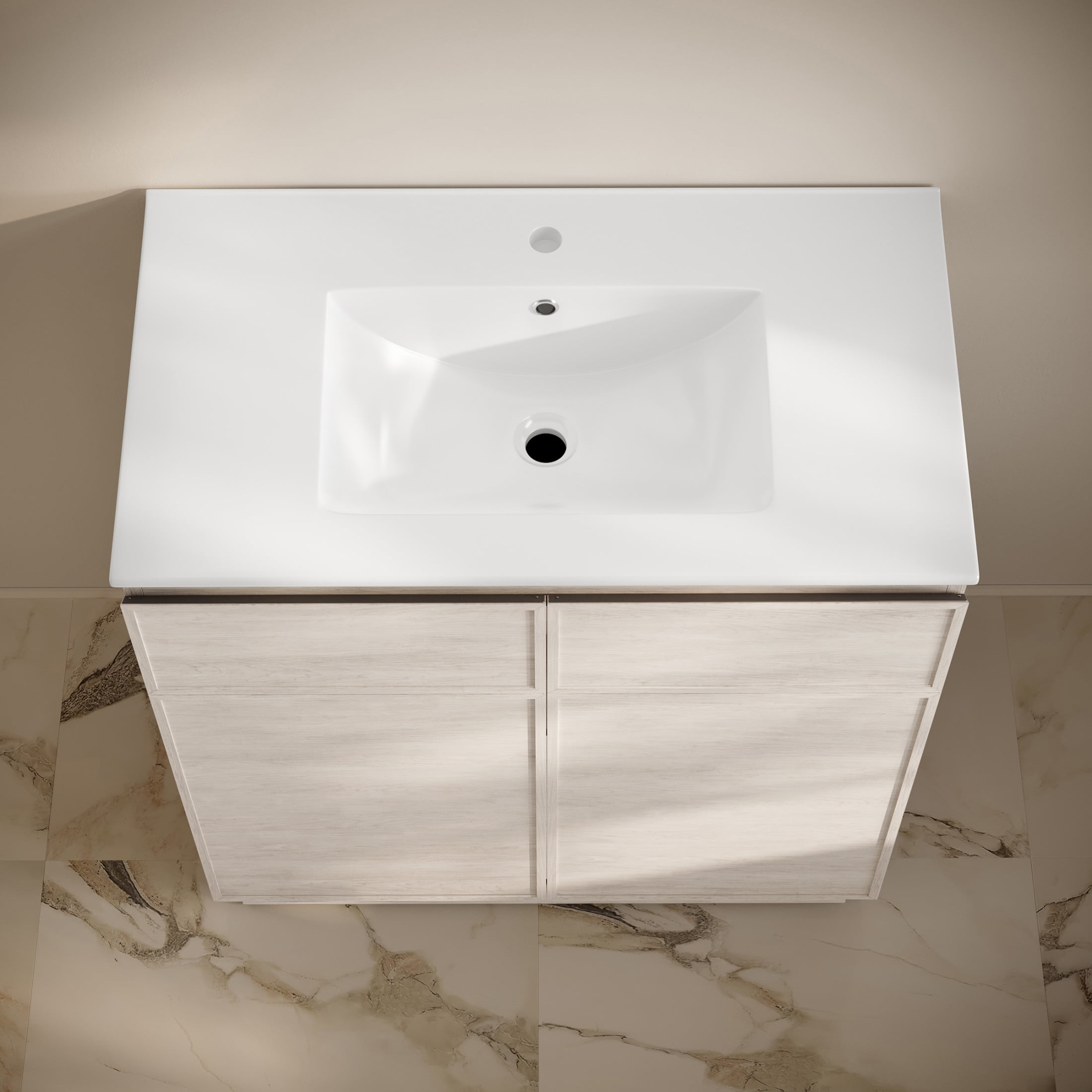 St. Tropez 36" Freestanding Bathroom Vanity in White Oak with Sink Top