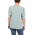 thumbnail image 3 of NY Collection Women's Short Sleeve Balloon Sleeve Top with Hardware, 3 of 4