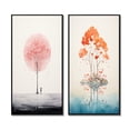 thumbnail image 2 of Designart "Impression of Solitude Minimal Watercolor Single Tree I" Landscape Trees Framed Wall Art Set Of 2 - Traditional Pink Framed Wall Art Set Of 2, 2 of 6