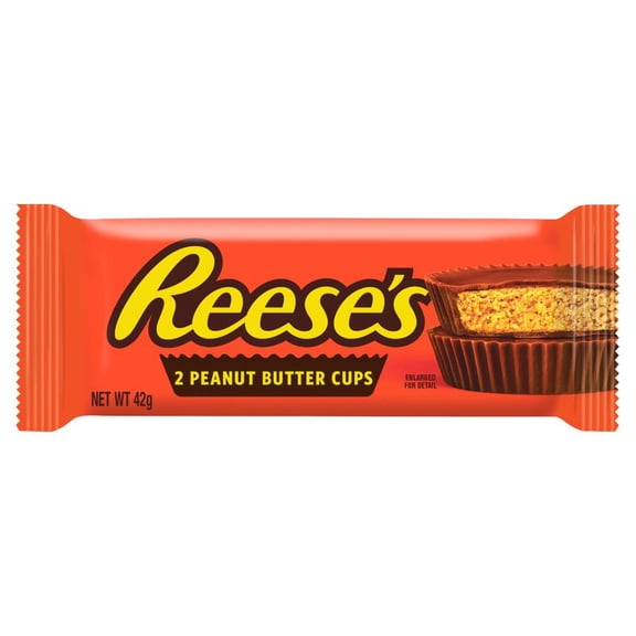 Reese's Milk Chocolate and Peanut Butter Cups, 2 Pack, 42g (pack of 36)