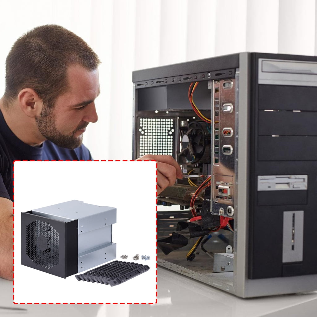 Miiottaa 4 Bay 3.5inch Hard Drive Cage Desktop Computer Case Optically Drive Position