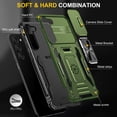 thumbnail image 2 of Armor Case for Samsung Galaxy S23 Plus, Sliding Lens Camera Cover Protection Ring Kickstand Compatible with Magnetic Car Mount Holder Military Grade Hybrid Rugged PC Soft TPU Shockproof Case,Darkgreen, 2 of 7