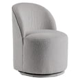 thumbnail image 3 of Furniture of America Jaine Modern Boucle Chenille Curved Back Swivel Dining Side Chair, Light Gray, 3 of 6