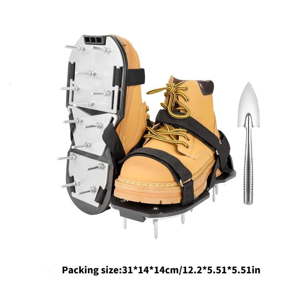 Lawns Aerator Shoes Garden Aerating Sandals With Reinforced Spikes And Digging Tool For Compacted Soil