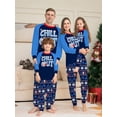 thumbnail image 2 of Christmas Matching Family Pajamas Xmas Pjs Set Daddy Mommy Kids Child Daughter Son Clothing Set Long Sleeve Blue Letter 2023, 2 of 4
