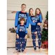 thumbnail image 2 of Christmas Matching Family Pajamas Xmas Pjs Set Daddy Mommy Kids Child Daughter Son Clothing Set Long Sleeve Blue Letter 2023, 2 of 4