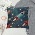 thumbnail image 2 of Qinduosi Cartoon Rockets Print Throw Pillow Cases, Decorative Cushion Covers for Couch Bed Sofa Farmhouse  White, 2 of 5