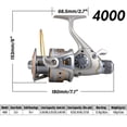 thumbnail image 2 of Yoshikawa 2pcs Spinning Reel Saltwater Freshwater Fishing Baitfeeder 4000 5.5:1 11 Stainless Ball Bearings Bass Salmon Bluefish Catfish Carp, 2 of 9