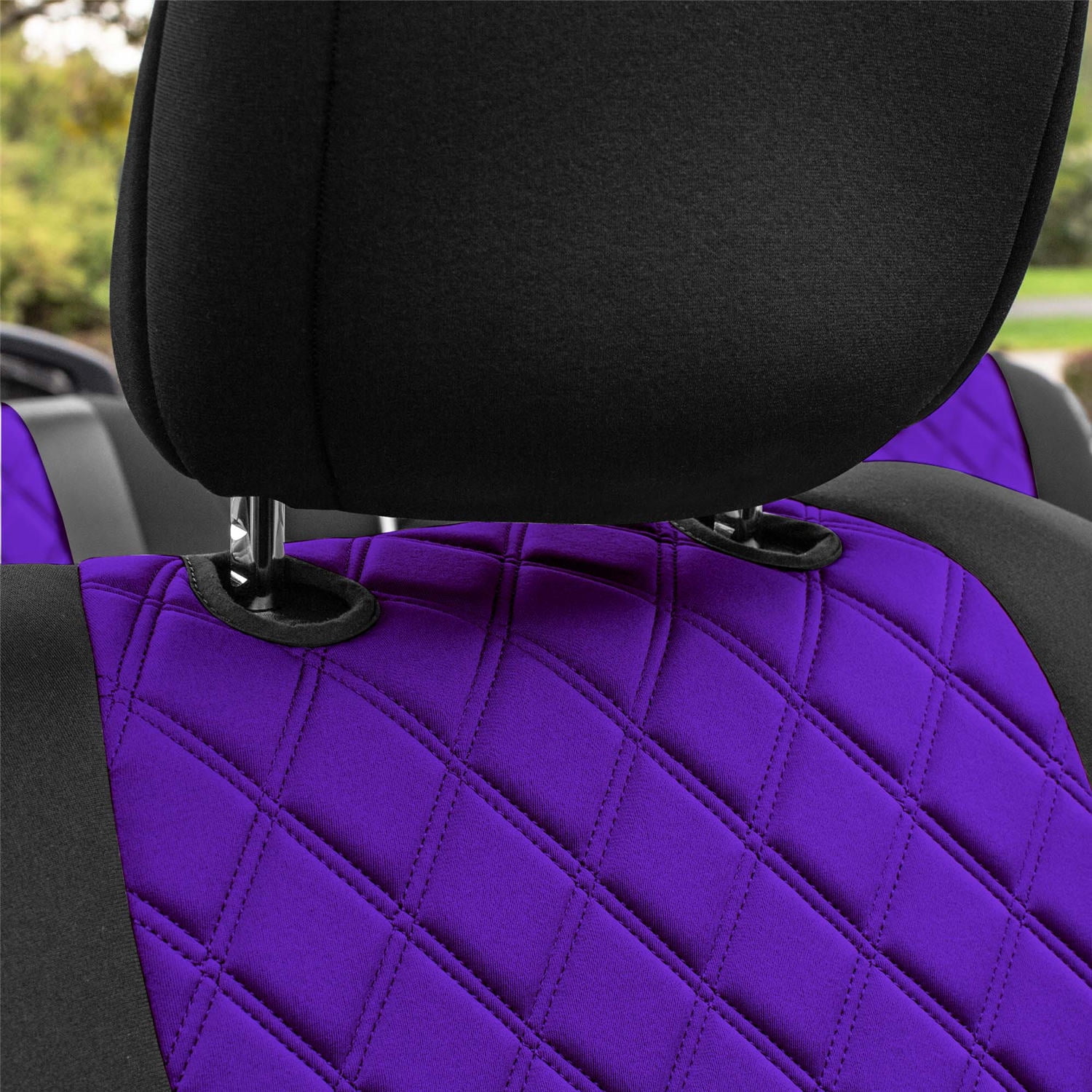 For Jeep Wrangler JL 4DR 2018-2023 FH Group Neoprene Custom Fit Car Seat Covers Full Set - Purple