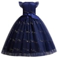 thumbnail image 2 of IBTOM CASTLE Kids Girls Long Communion Princess Dresses Flower Pageant Party Wedding Floor Length Dance Evening Gowns 13-14 Years Navy Blue, 2 of 8