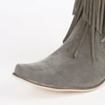 thumbnail image 5 of Mostsola Suede Cowboy Boots for Women Pull on Western Fringe Heel Wide Mid Calf Boots, 5 of 9