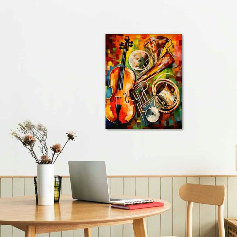 Abstract Guitar Canvas Print, 5-piece Multi Panel Wall Art Abstract Guitar Canvas Print, 5-piece Multi Panel Wall Art