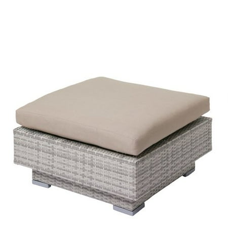 Longshore Tides Meleri Patio Wicker Ottoman with Sunbrella Cushion