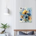 thumbnail image 4 of PIKWEEK Flower Canvas Wall Art-Colorful Floral Picture for Bedroom- Watercolor Blue Yellow Pink Wildflower Canvas Décor, Nature Scenery with Butterfly Print Room Décor 12*16in/16*20in, 4 of 5