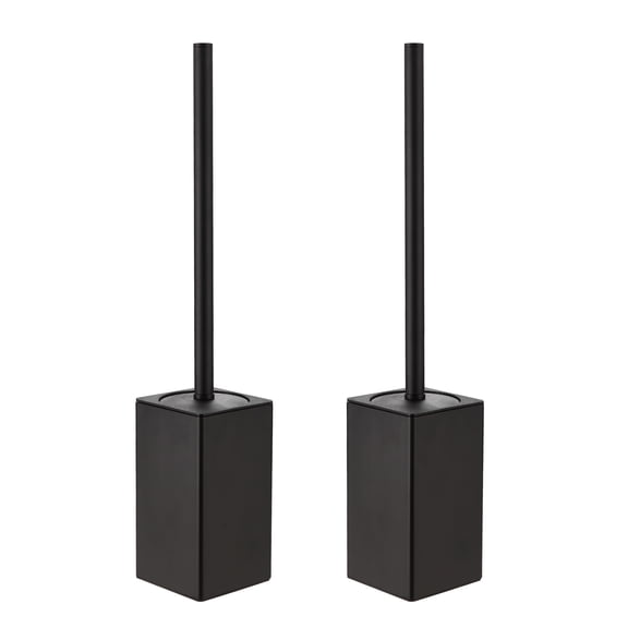 KLDKLD Toilet Brush,Toilet Brush and Holder for Bathroom Storage and Organization,Square Black Toilet Brush for Bathroom Made by High Quality Metal(2 Pack)
