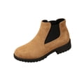 thumbnail image 2 of BRGZLK Chelsea Ankle Boots for Women Classic Versatile Slip-On Low Chunky Heel Comfortable Short Booties Easy On Commute Work Shoes with Side Zipper Brown 41, 2 of 8
