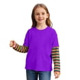 thumbnail image 2 of JAJAHO Long Sleeve Shirt For Kids Boys Girls 2 In 1 T Shirt Y2K Striped Loose Fit Crewneck Tee Comfortable Playwear 2-12 Years Cozy Tops, 2 of 3