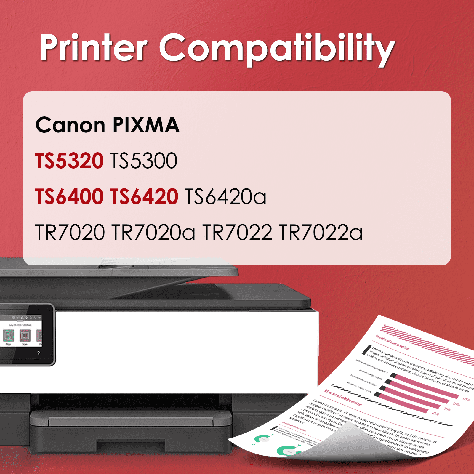 260XL Black Ink Compatible for Canon 260 Black Ink for Canon 260 Ink for TS5320 TS6420 TR7020 Printer, 2 Black