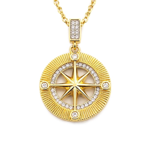 MOON & SELF Collar Ruta Estelar Laminado Oro 18k con Pavé de Cristales
