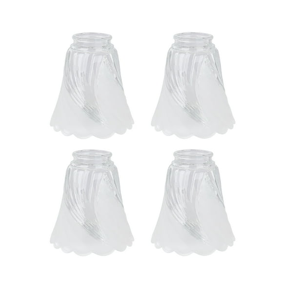 Aspen Creative 23063-4 Clear & Frosted Transitional Style Replacement Glass Shade, 2-1/4" Fitter Size, 4-7/8" high x 4-3/4" diameter, 4 Pack