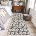 thumbnail image 4 of 2'x6' Rug Runners for Hallways Kitchen, Gray Flowers Non Slip Entryway Beside Floor Carpet Runner, Vintage Country Pastoral Botanical Floral Washable Laundry Room Bedroom Throw Rugs Mat, 4 of 8
