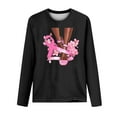thumbnail image 3 of CLOISE Breast Cancer Blouses Women Long Sleeve Crewneck Tshirts Floral Ribbon Pink Breast Cancer Survivor Gifts Tee Shirts Cute Loose Shirts Cancer Support Clothes Black S, 3 of 4