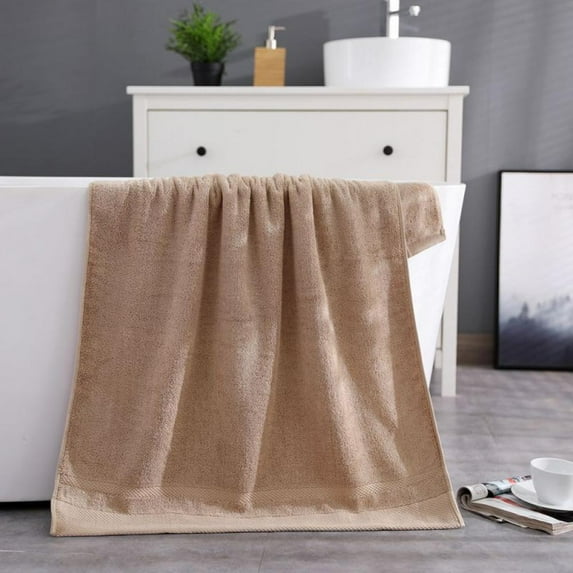 Luxury Thick Bath Towels 19.7" x 39.4" Premium Bath Sheet/Ultra Soft, Highly Absorbent Heavy Weight Combed Cotton (Khaki)