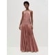 thumbnail image 5 of Vestido Plisado Elegante Sin Mangas con Cuello Halter, Abertura y Lazo Metálico de Lujo para Mujer Rosa XL, 5 of 8