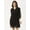 Black, variant on DressBerry Womens Solid Poly Georgette V Neck Dress Long Sleeves Calf Length Beach Wear Smocked Front Light Weighted Casual Summer Dress