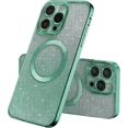 thumbnail image 1 of Compatible con iPhone 14 Pro Max Estuche magnético con purpurina Gardient, estuche lindo chapado con Magsafe para mujeres y niñas Protector de cámara completo Back Cove, 1 of 5