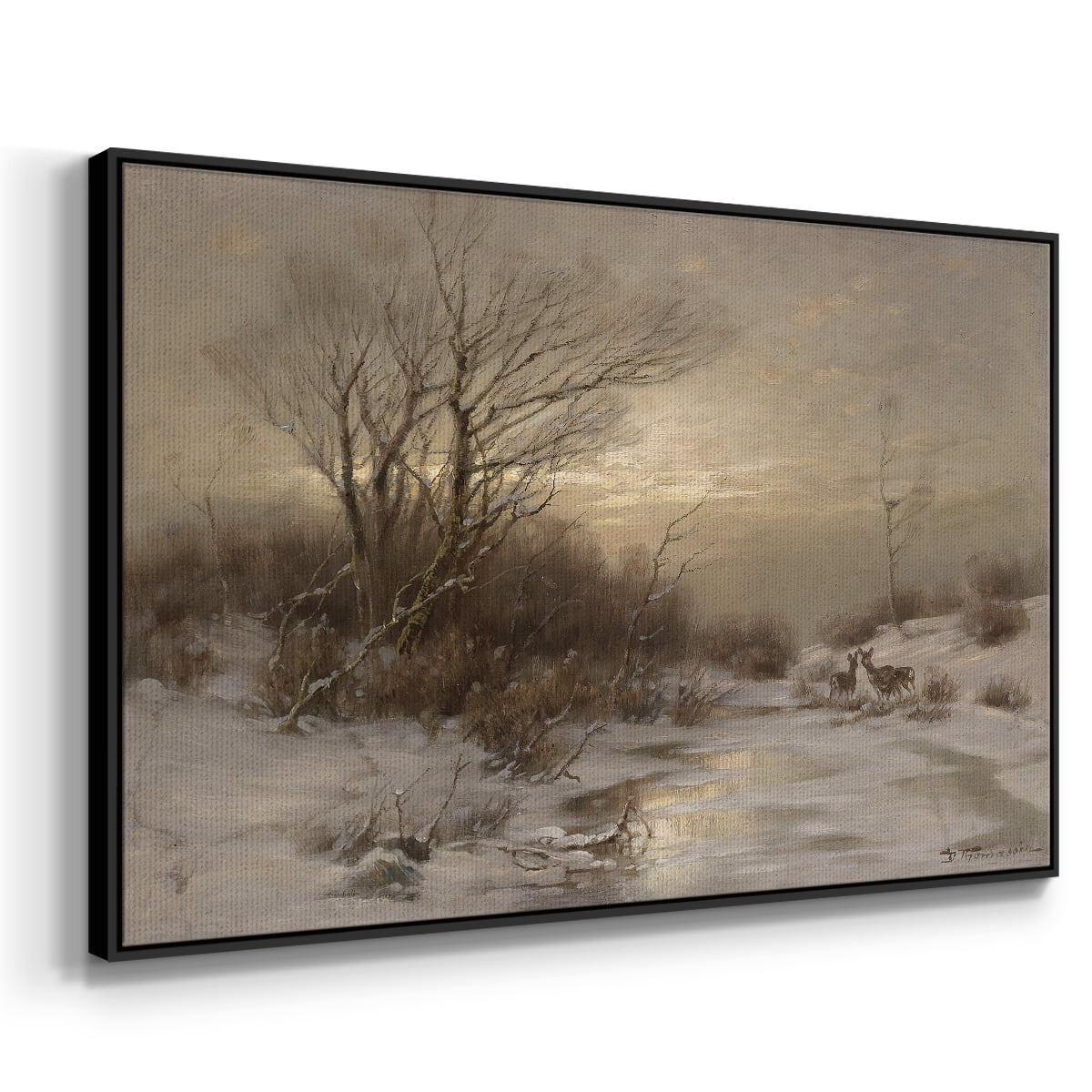 Vintage Landscape-CCLXXIV By Wexford Home Framed in Black Wood Gallery Wrapped Canvas 17 in. x 25 in.