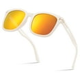 thumbnail image 6 of Square Polarized Mirrored Sunglasses for Women Colorful 80's Anti-Glare TR90 Frame UV Protection Sun Glasses, 6 of 7