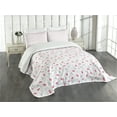 thumbnail image 3 of Ambesonne Eiffel Quilted Bedspread Set 3 Pcs, Tasty Retro Macaroons, King Size, Pink Grey White, 3 of 5