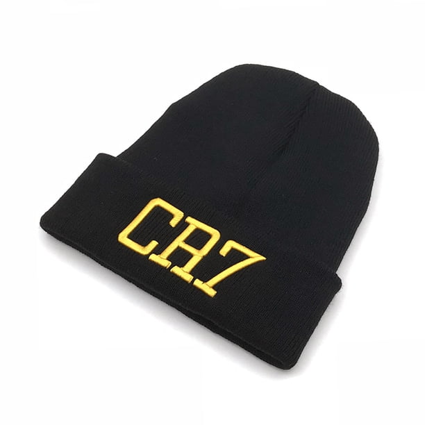 Gorro de lana de cuello alto cálido para otoño e invierno con bordado de fútbol