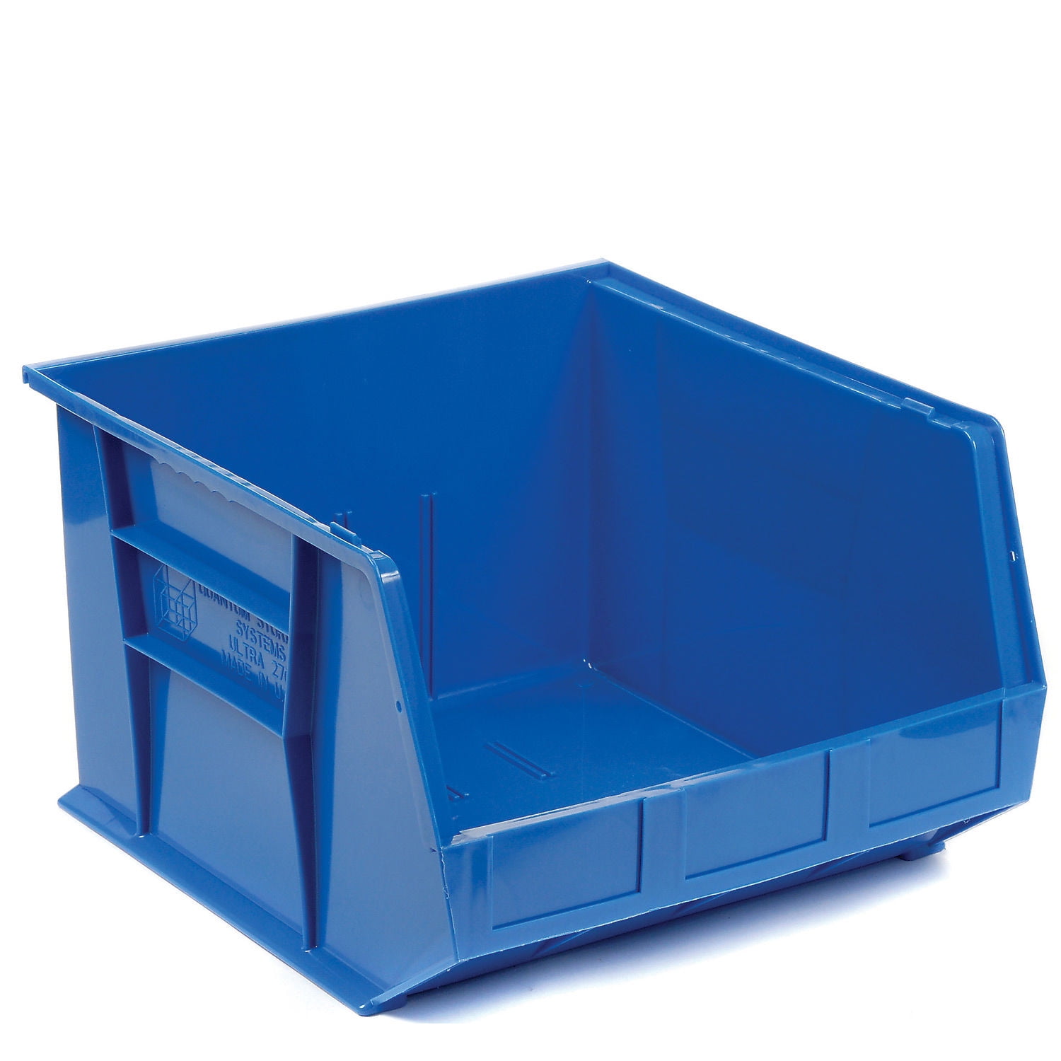 Hanging & Stacking Storage Bin, 161/2 x 18 x 11, Blue, Lot of 3
