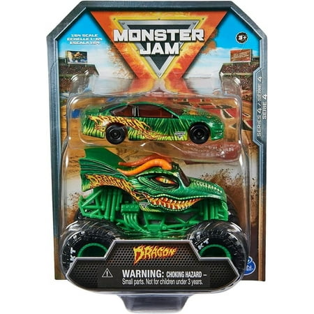 Monster Jam Dragon Monster Truck and Race Car 1:64Scale