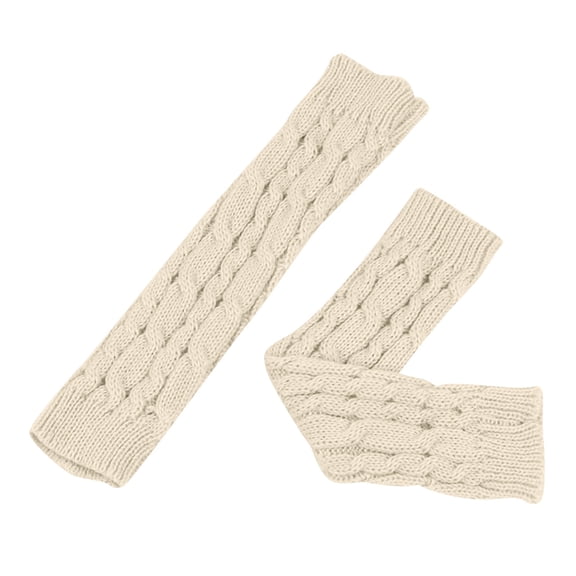 Bibifish Womens Arm Warmers Winter Warm Knitted Gloves With Cable Knit Pattern Solid Color Soft Comfy Daily Wear Outdoor Activities Gloves