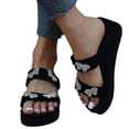 thumbnail image 4 of Aueoeo Women Rhinestone Slope Heel Open Toe Bow-Knot Slippers Clip-Toe Shoes Comfy Sandals Casual Comfortable Beach Sandals Flip Flop Shoes Cute Comfortable Non Slip Outdoor Slippers, 4 of 9