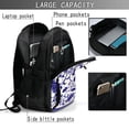 thumbnail image 4 of Balery Blue And White Porcelain Pattern Print USB Charging Backpack for Men and Women - Water-Resistant, Anti-Theft Laptop Backpack with USB Port for Travel, Work, School, and College, 4 of 7