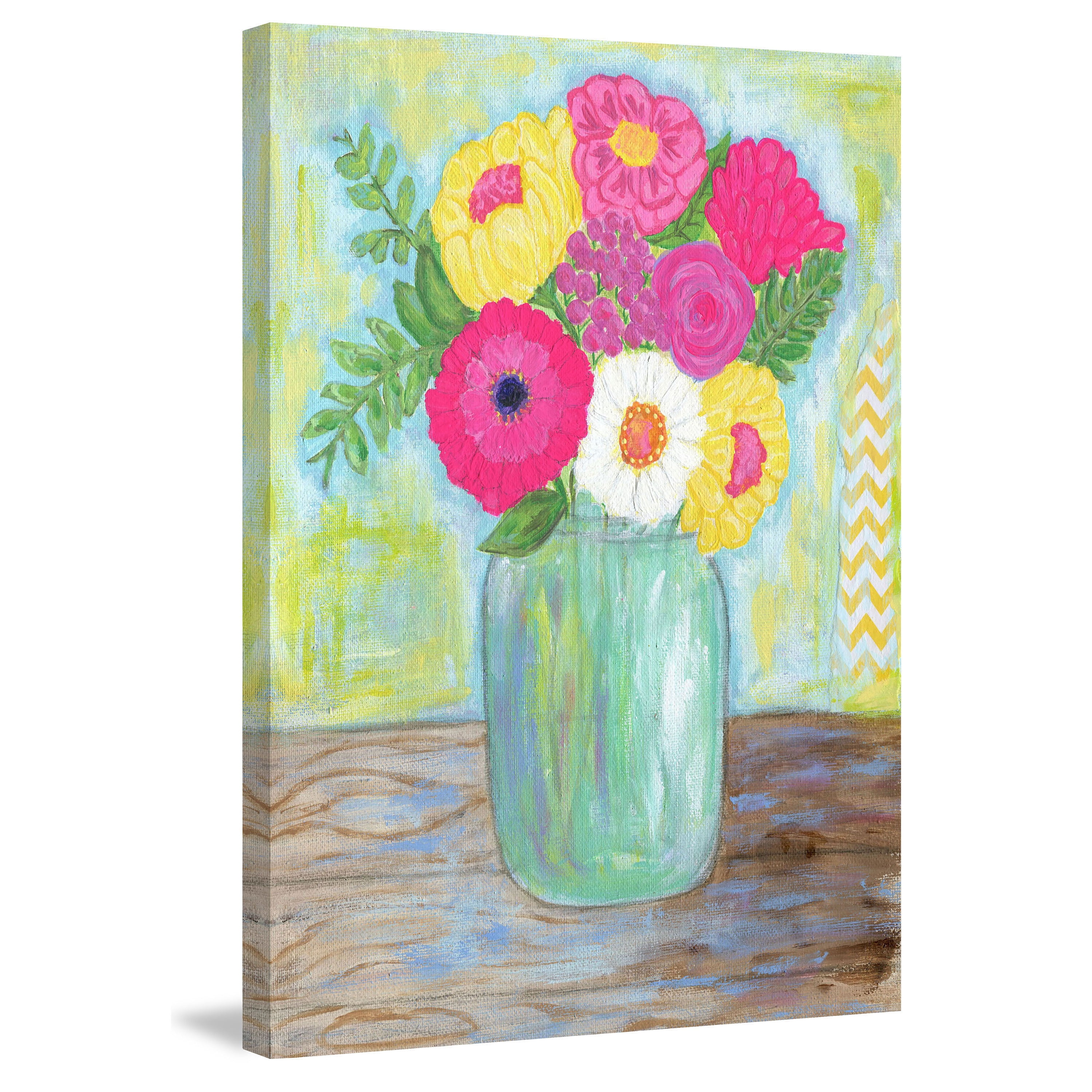 Marmont Hill 'Mason Jar' by Jill Lambert Painting Print on Wrapped Canvas