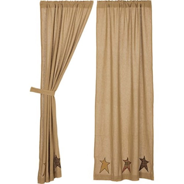VHC Brands 18001 Stratton Burlap Applique Star Panel Set