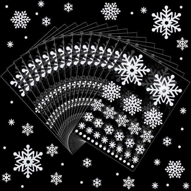 Pegatinas de copos de nieve Outus Glitter Winter Frozen, 39 unidades