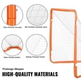 thumbnail image 4 of HCY Lacrosse Goal, 4' x 4' Small Kids Lacrosse Net, Folding Portable Lacrosse Goal with Carry Bag, Iron Frame Backyard Training Equipment, Quick & Easy Setup, Perfect for Youth Training, Orange, 4 of 7