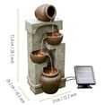 thumbnail image 4 of Teamson Home 4-Tier Outdoor Water Fountain with Cascading Bowls, Stacked Stone & Solar LED Lights, 4 of 9